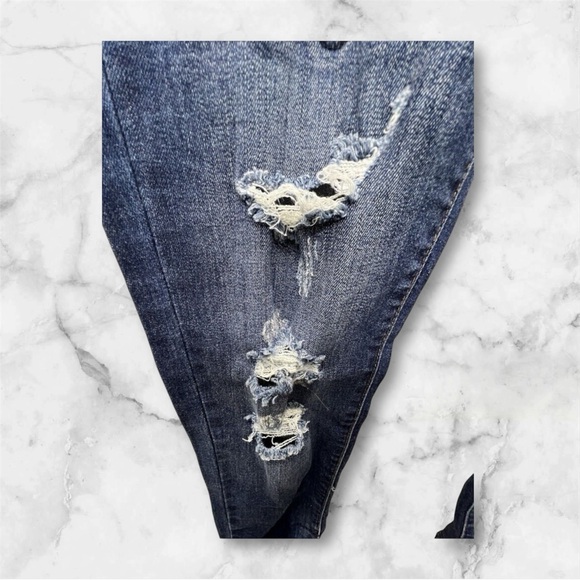 KanCan Jeans Womens Size 7/27 Blue Denim Mason Leopard Patch Cuff Skinny - Picture 4 of 11